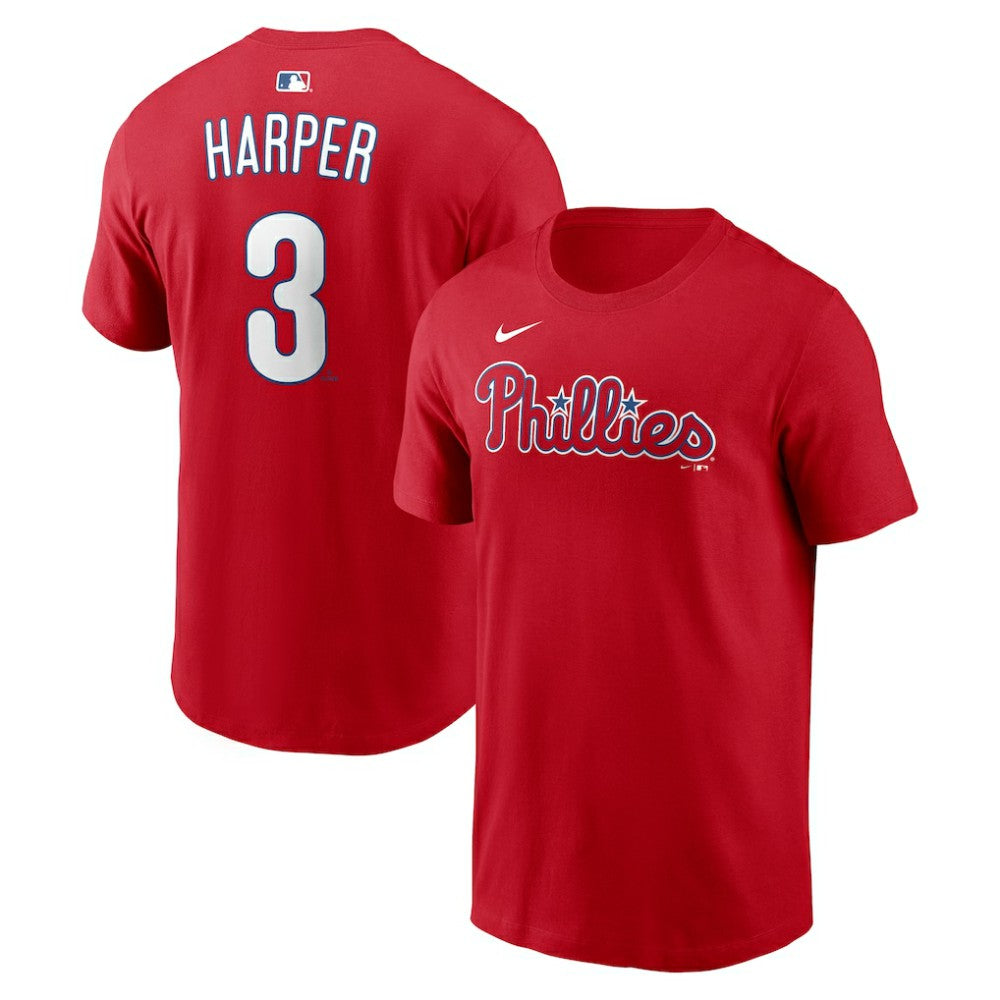 Bryce Harper Philadelphia Phillies  Name & Number T-Shirt Red