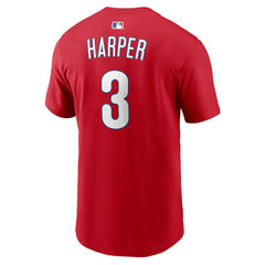 Bryce Harper Philadelphia Phillies  Name & Number T-Shirt Red