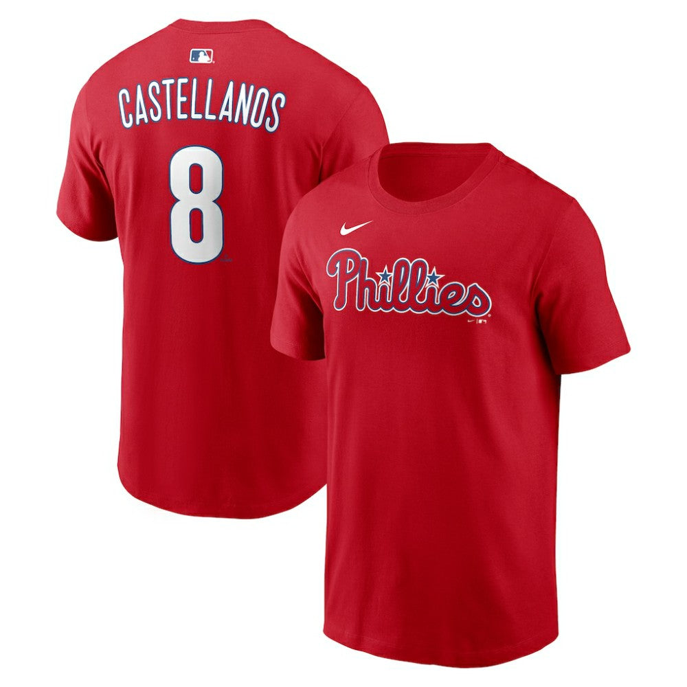 Nick Castellanos Philadelphia Phillies  Name & Number T-Shirt Red