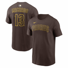 Manny Machado San Diego Padres  Name & Number T-Shirt Brown