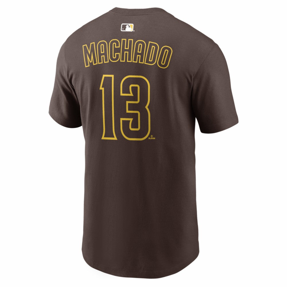 Manny Machado San Diego Padres  Name & Number T-Shirt Brown
