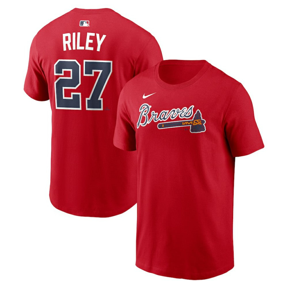 Austin Riley Atlanta Braves Home Name & Number T-Shirt Red
