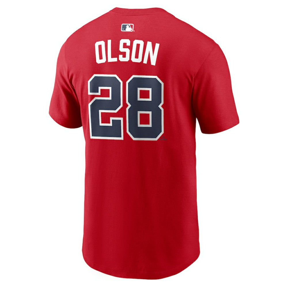 Matt Olson Atlanta Braves Home Name & Number T-Shirt Red