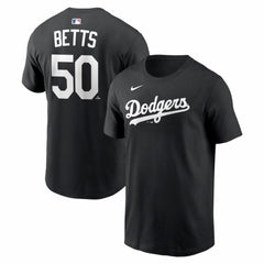 Mookie Betts Los Angeles Dodgers Name & Number T-Shirt Black