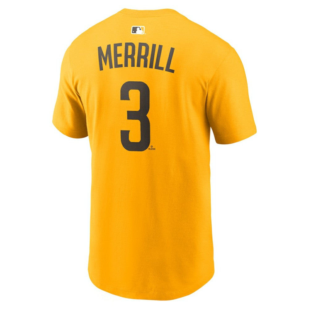 Jackson Merrill San Diego Padres Name & Number T-Shirt Gold