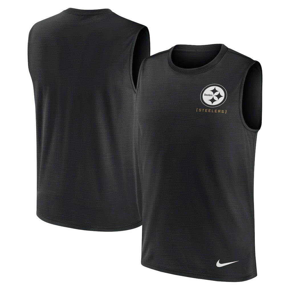 Pittsburgh Steelers Large Logo Lightweight Dri-FIT Muscle Tank Top - Black for sale