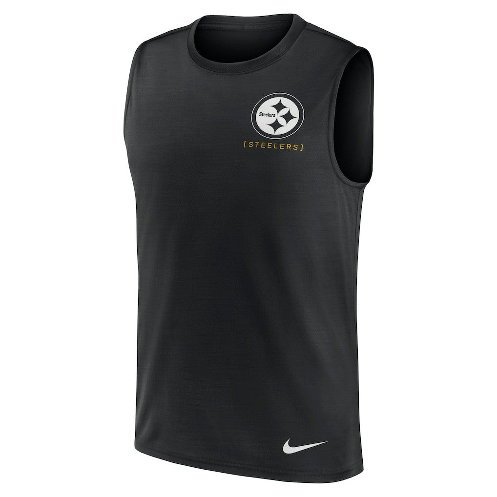 Pittsburgh Steelers Large Logo Lightweight Dri-FIT Muscle Tank Top - Black for sale