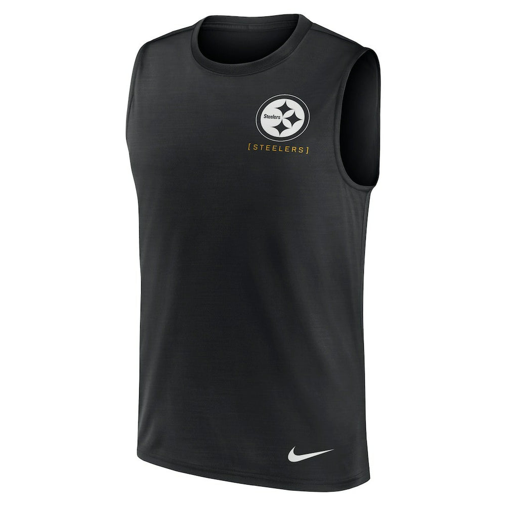 Pittsburgh Steelers Large Logo Lightweight Dri-FIT Muscle Tank Top - Black for sale