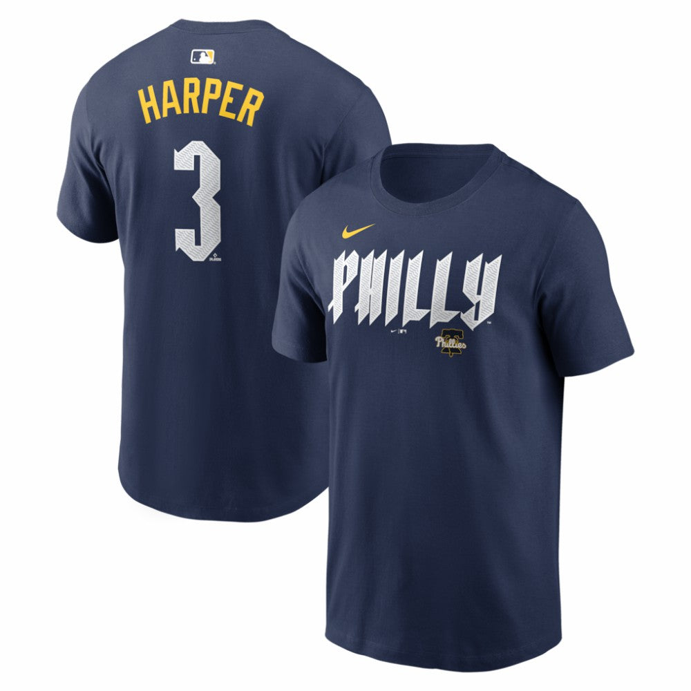 Bryce Harper Philadelphia Phillies City Connect Name & Number T-Shirt Navy