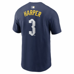 Bryce Harper Philadelphia Phillies City Connect Name & Number T-Shirt Navy