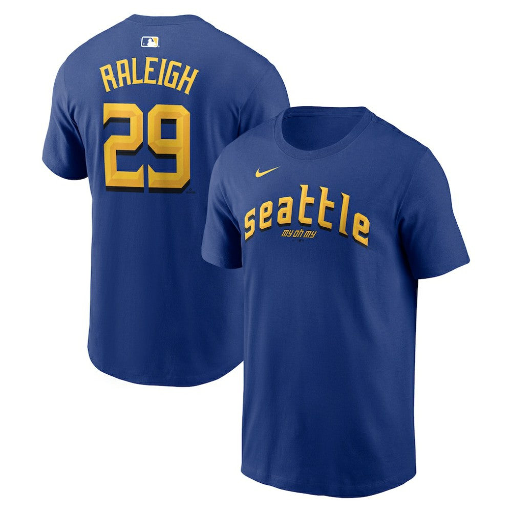 Cal Raleigh Seattle Mariners City Connect Name & Number T-Shirt Royal
