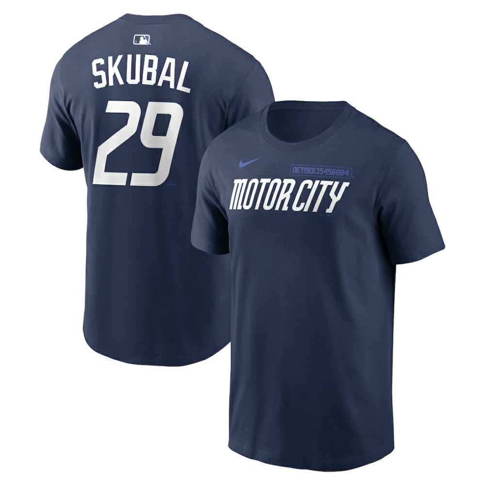Tarik Skubal Detroit Tigers City Connect Name & Number T-Shirt Navy