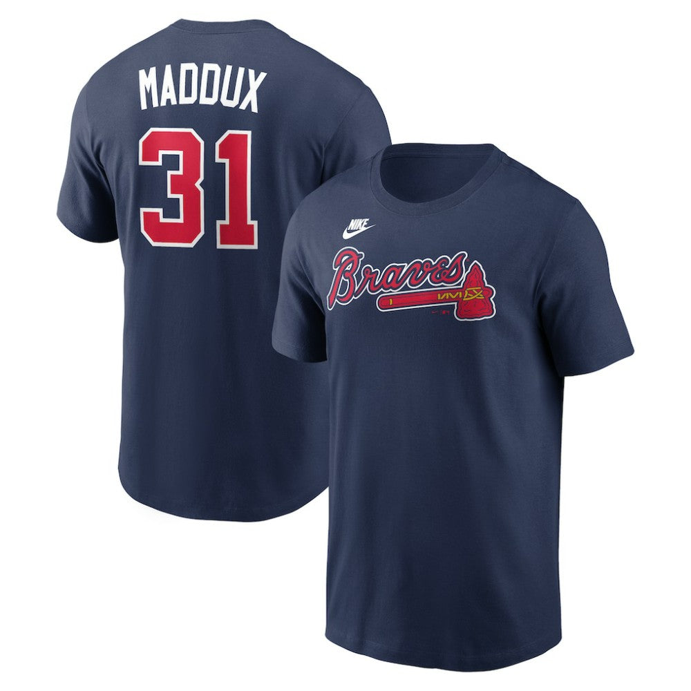 Greg Maddux Atlanta Braves Cooperstown Collection Name & Number T-Shirt Navy