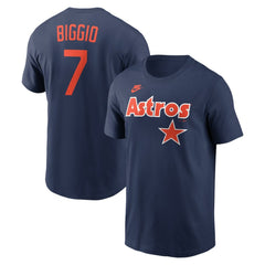 Craig Biggio Houston Astros Cooperstown Collection Name & Number T-Shirt Navy