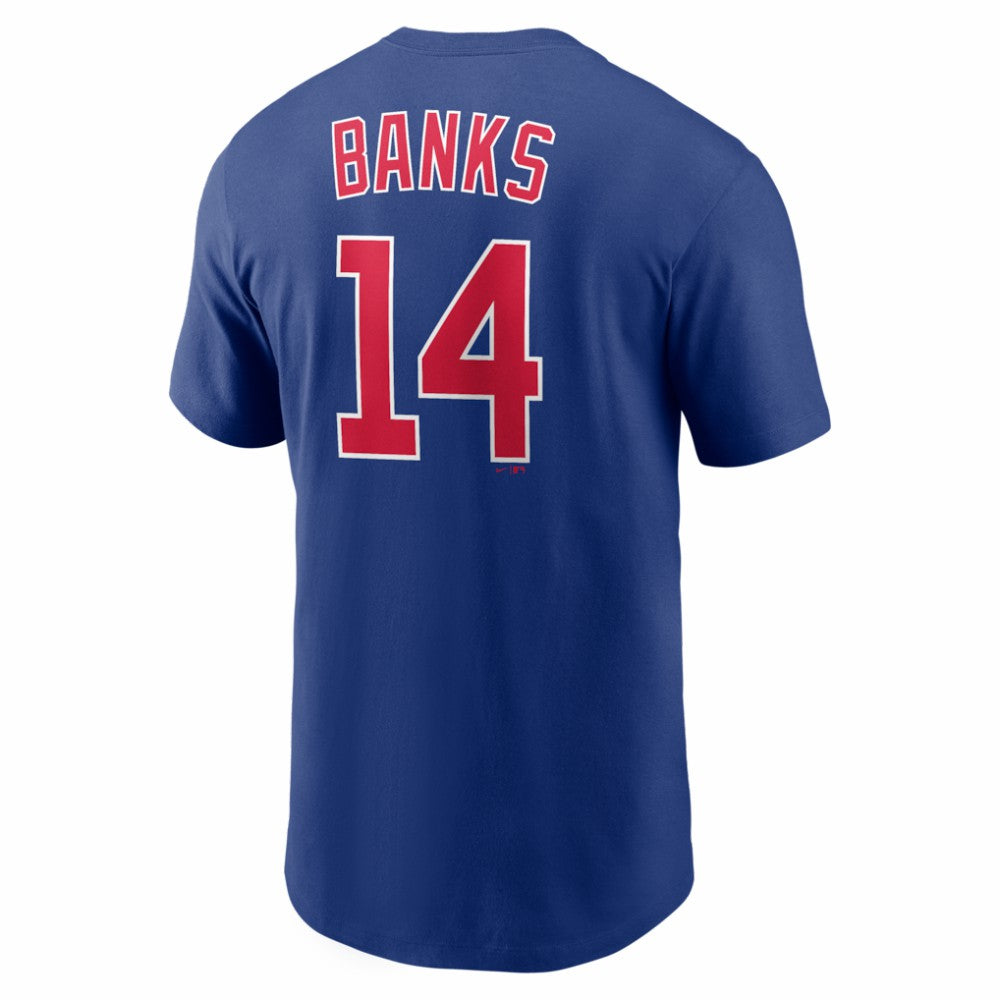 Ernie Banks Chicago Cubs Cooperstown Collection Name & Number T-Shirt Rush Blue