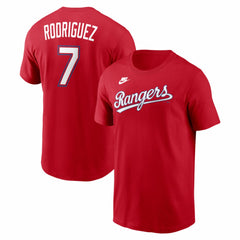Ivan Rodriguez Texas Rangers Cooperstown Collection Name & Number T-Shirt Red