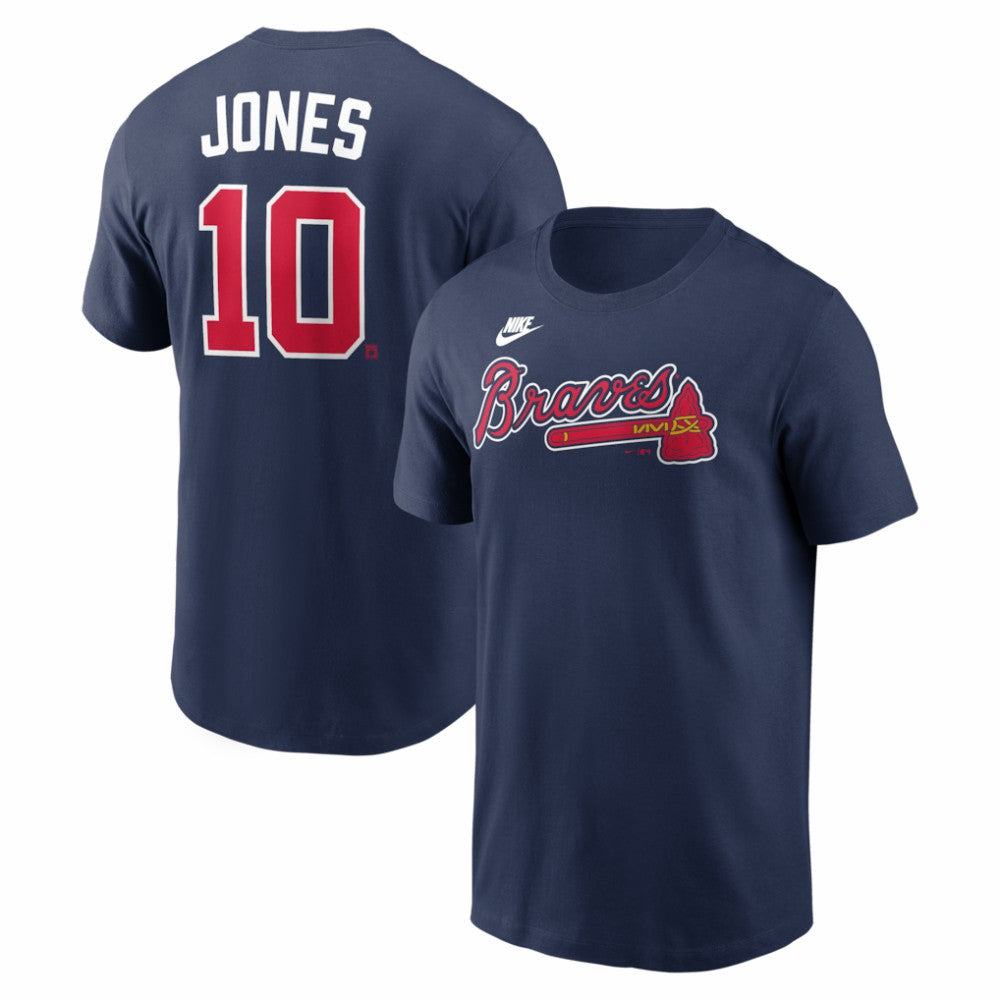 Chipper Jones Atlanta Braves Cooperstown Collection Name & Number T-Shirt Navy