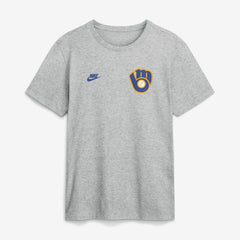 Milwaukee Brewers Cooperstown 2-Hit T-Shirt Heather Gray