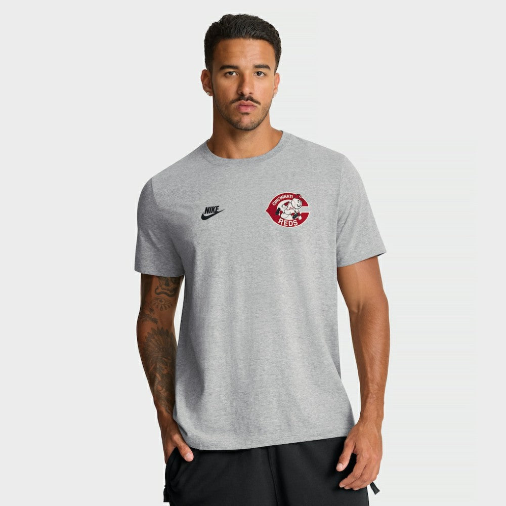 Cincinnati Reds Cooperstown 2-Hit T-Shirt Heather Gray
