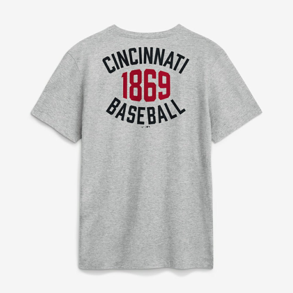 Cincinnati Reds Cooperstown 2-Hit T-Shirt Heather Gray