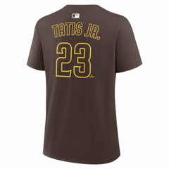 Fernando Tatis Jr. San Diego Padres Women's Name & Number T-Shirt Brown