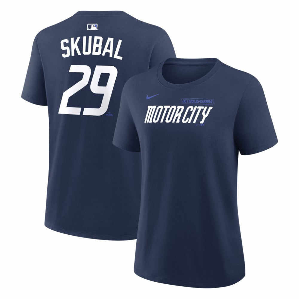 Tarik Skubal Detroit Tigers Women's City Connect Name & Number T-Shirt Navy
