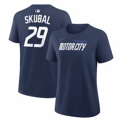 Tarik Skubal Detroit Tigers Women's City Connect Name & Number T-Shirt Navy