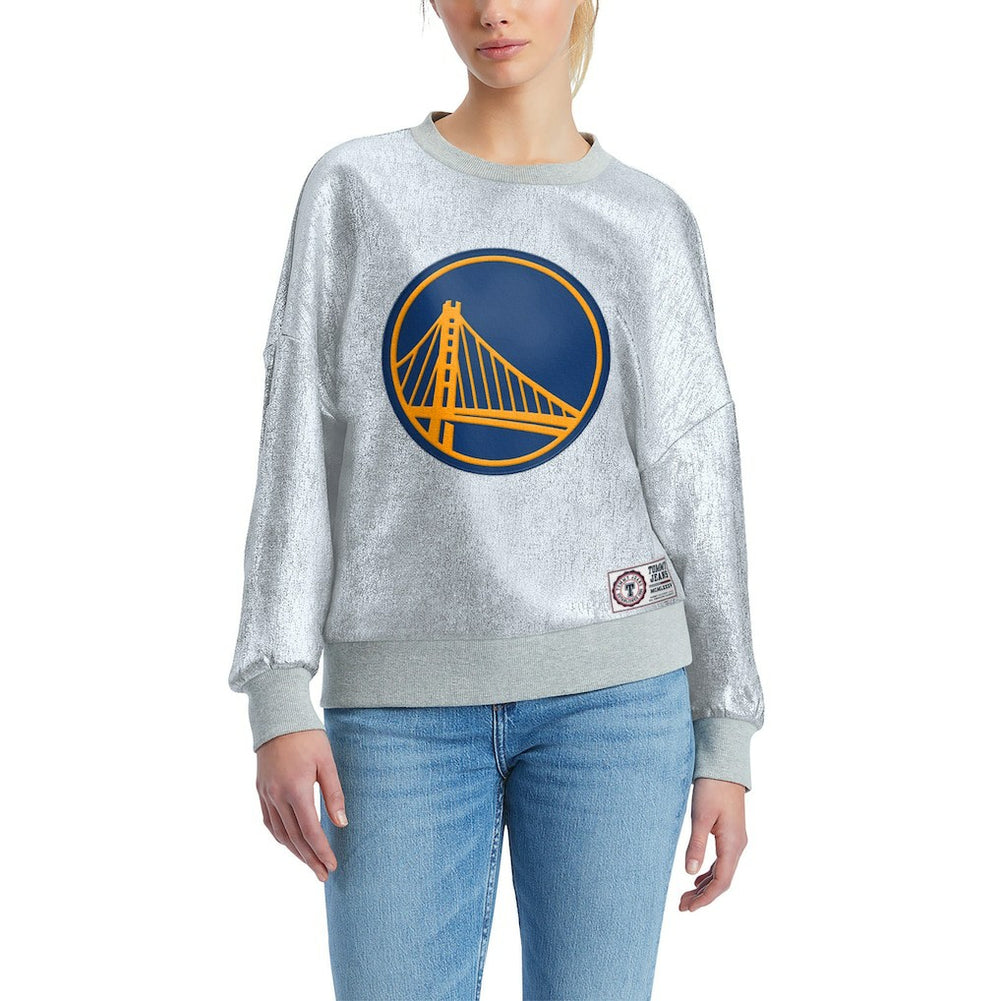 Golden State Warriors Tommy Jeans Women's Tracy Pullover Sweatshirt sale - Silver cheap