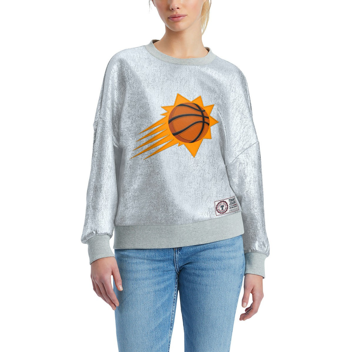 Phoenix Suns Tommy Jeans Women's Tracy Pullover Sweatshirt - Silver cheap