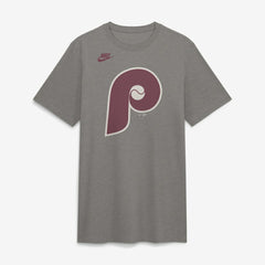 Philadelphia Phillies Cooperstown Logo Tri-Blend T-Shirt Heather Charcoal
