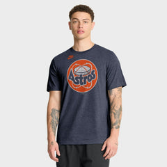 Houston Astros Cooperstown Logo Tri-Blend T-Shirt Heather Navy