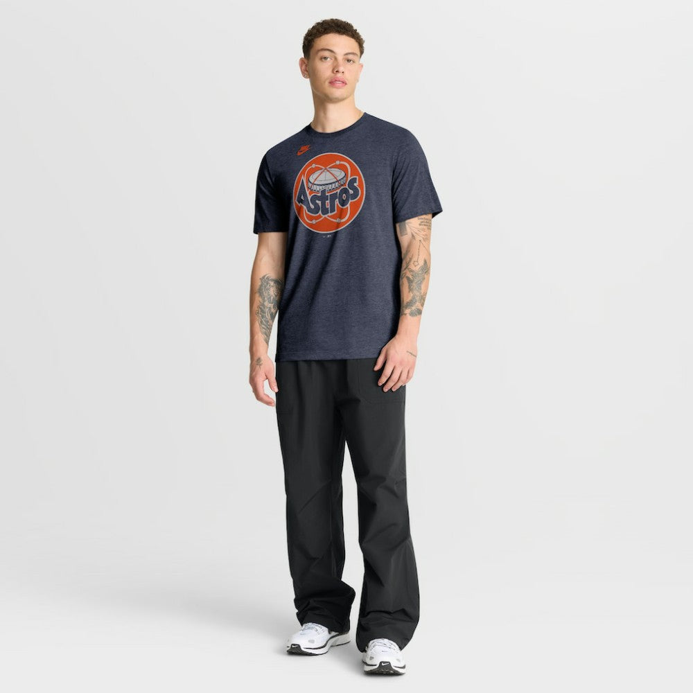 Houston Astros Cooperstown Logo Tri-Blend T-Shirt Heather Navy