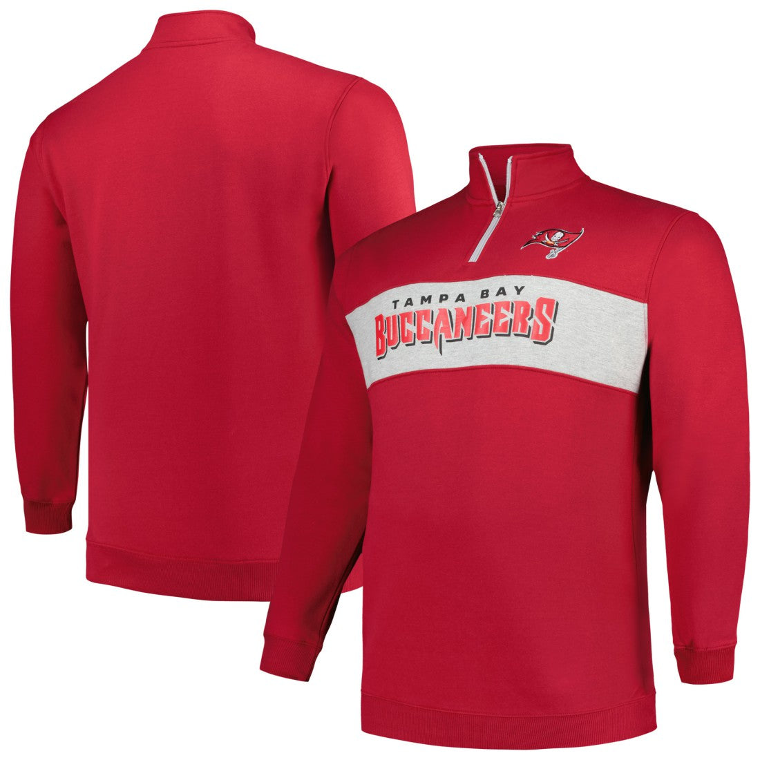 Tampa Bay Buccaneers Profile Big & Tall Fleece Quarter-Zip Jacket - Red for sale