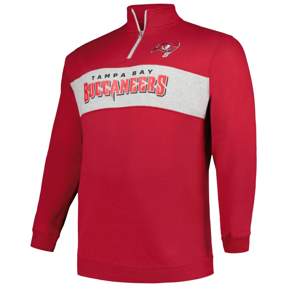 Tampa Bay Buccaneers Profile Big & Tall Fleece Quarter-Zip Jacket - Red for sale