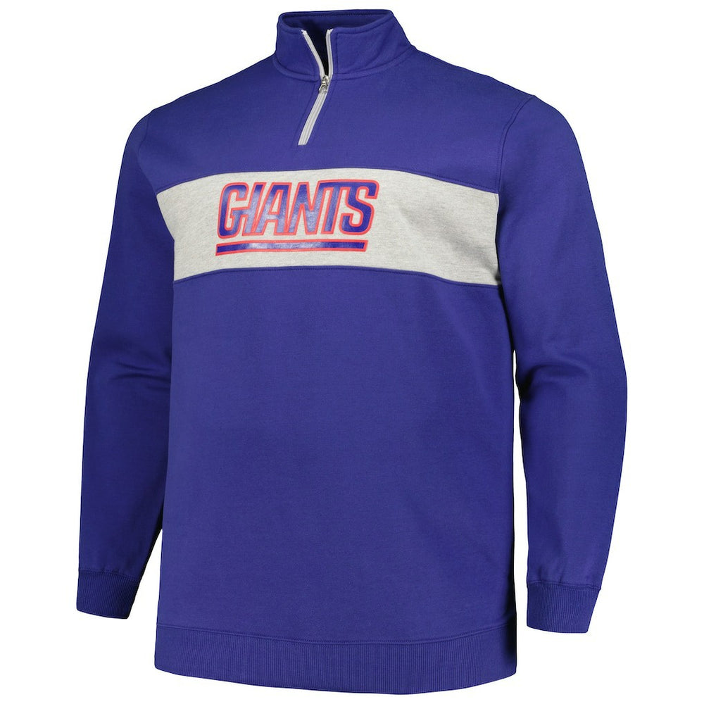 New York Giants Profile Big & Tall Fleece Quarter-Zip Jacket - Royal discount