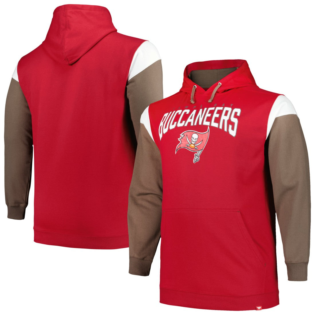 Tampa Bay Buccaneers Profile Big & Tall Trench Battle Pullover Hoodie - Red on sale