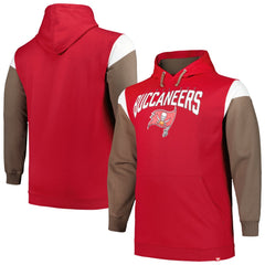 Tampa Bay Buccaneers Profile Big & Tall Trench Battle Pullover Hoodie - Red on sale