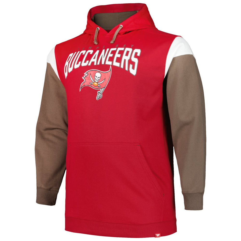 Tampa Bay Buccaneers Profile Big & Tall Trench Battle Pullover Hoodie - Red on sale