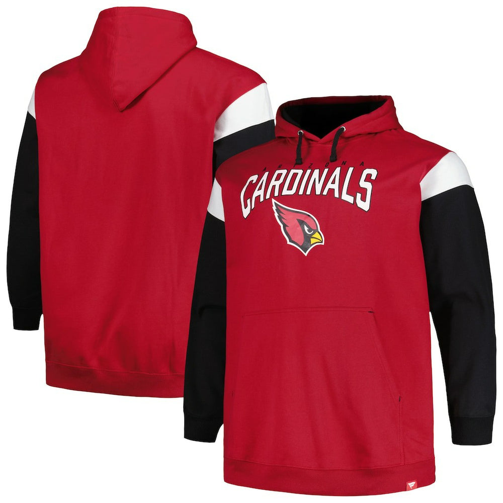 Arizona Cardinals Profile Big & Tall Trench Battle Pullover Hoodie - Cardinal for sale