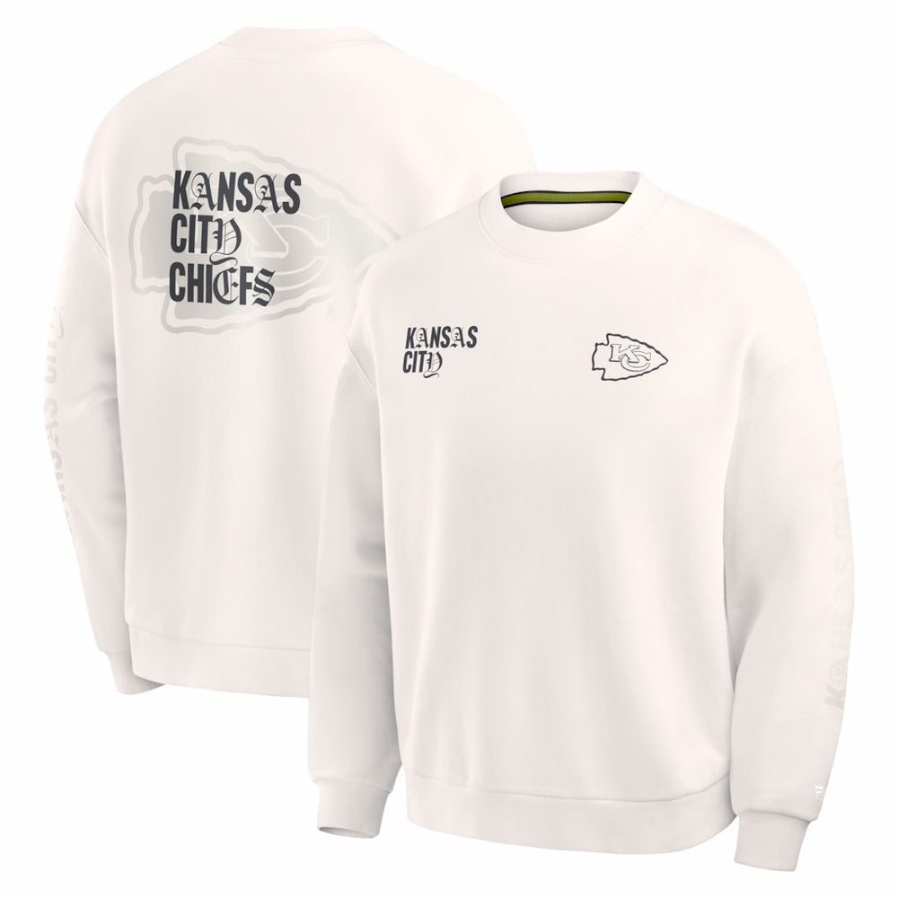 Kansas City Chiefs Oversized Type Play Multi Sweatshirt - Cream cheap