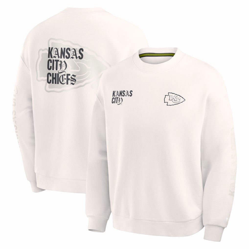 Kansas City Chiefs Oversized Type Play Multi Sweatshirt - Cream cheap