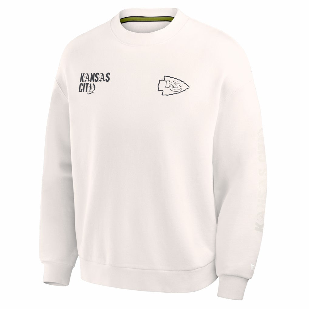 Kansas City Chiefs Oversized Type Play Multi Sweatshirt - Cream cheap