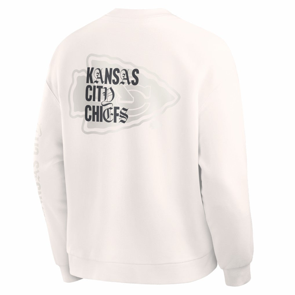 Kansas City Chiefs Oversized Type Play Multi Sweatshirt - Cream cheap