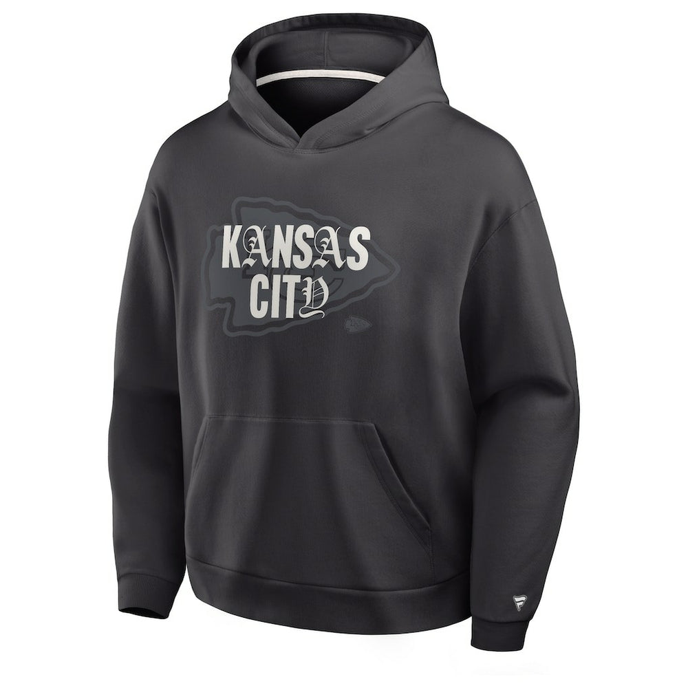 Kansas City Chiefs Oversized Type Play Location Hoodie - Black discount
