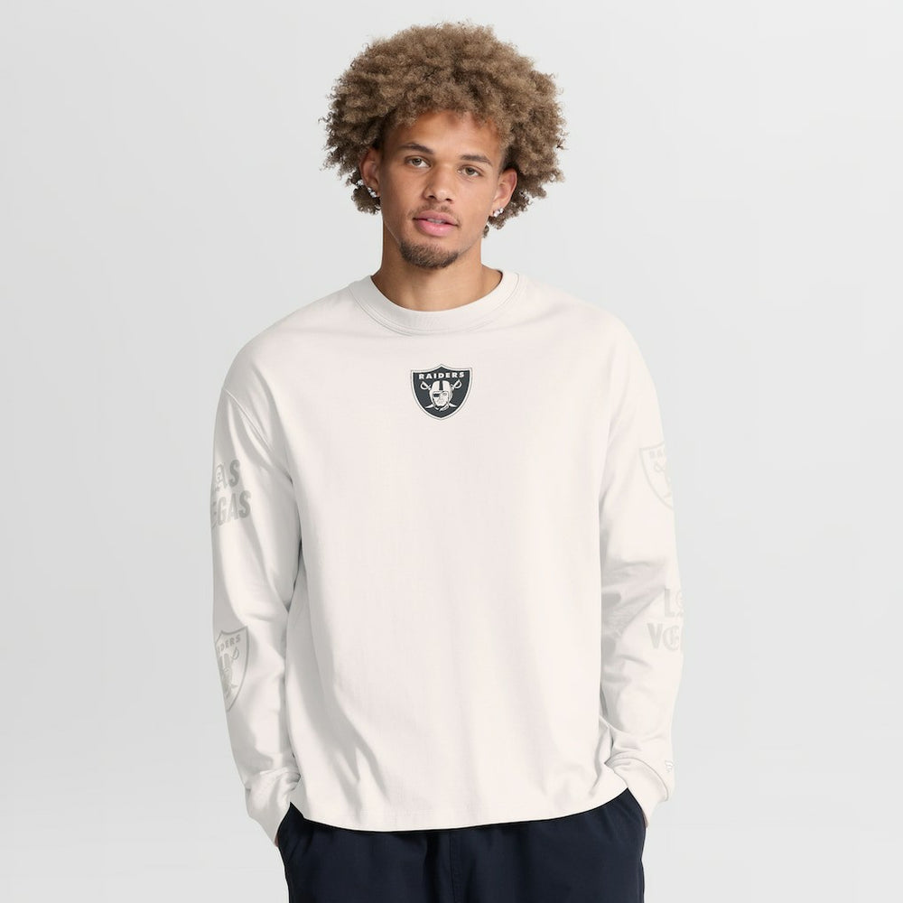 Las Vegas Raiders Oversized Type Play Long Sleeve T-Shirt - Gray discount