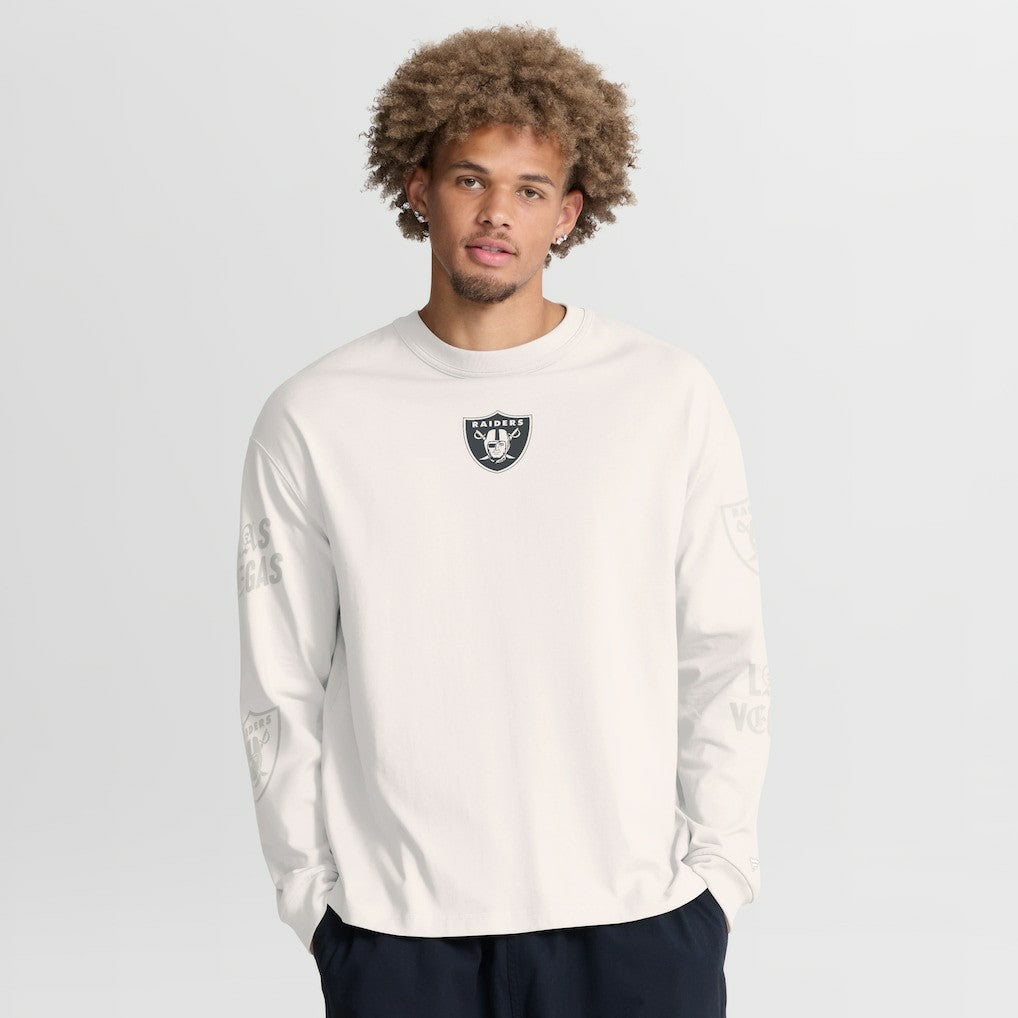 Las Vegas Raiders Oversized Type Play Long Sleeve T-Shirt - Gray discount
