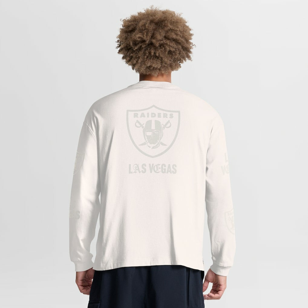 Las Vegas Raiders Oversized Type Play Long Sleeve T-Shirt - Gray discount