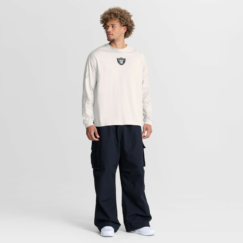 Las Vegas Raiders Oversized Type Play Long Sleeve T-Shirt - Gray discount
