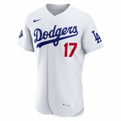 Shohei Ohtani Los Angeles Dodgers Home Authentic Sponsor Patch Jersey White