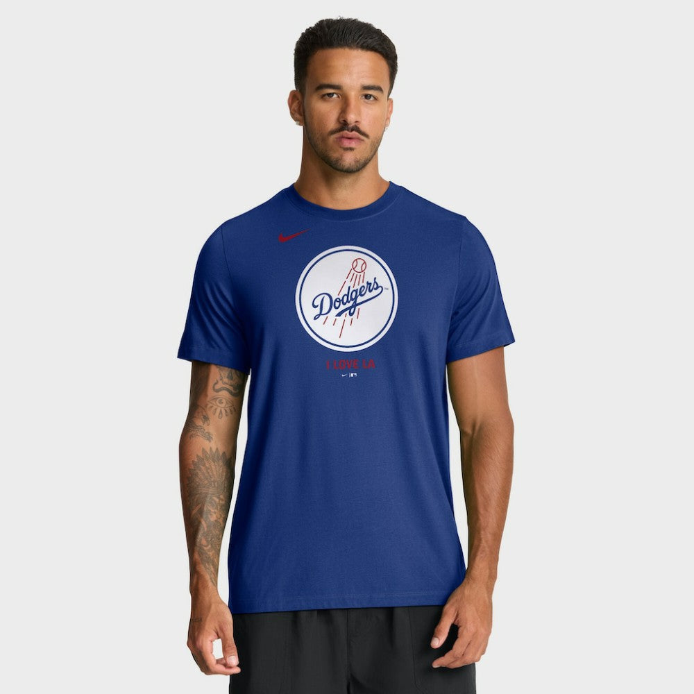 Los Angeles Dodgers Tri-Blend Logo T-Shirt Royal